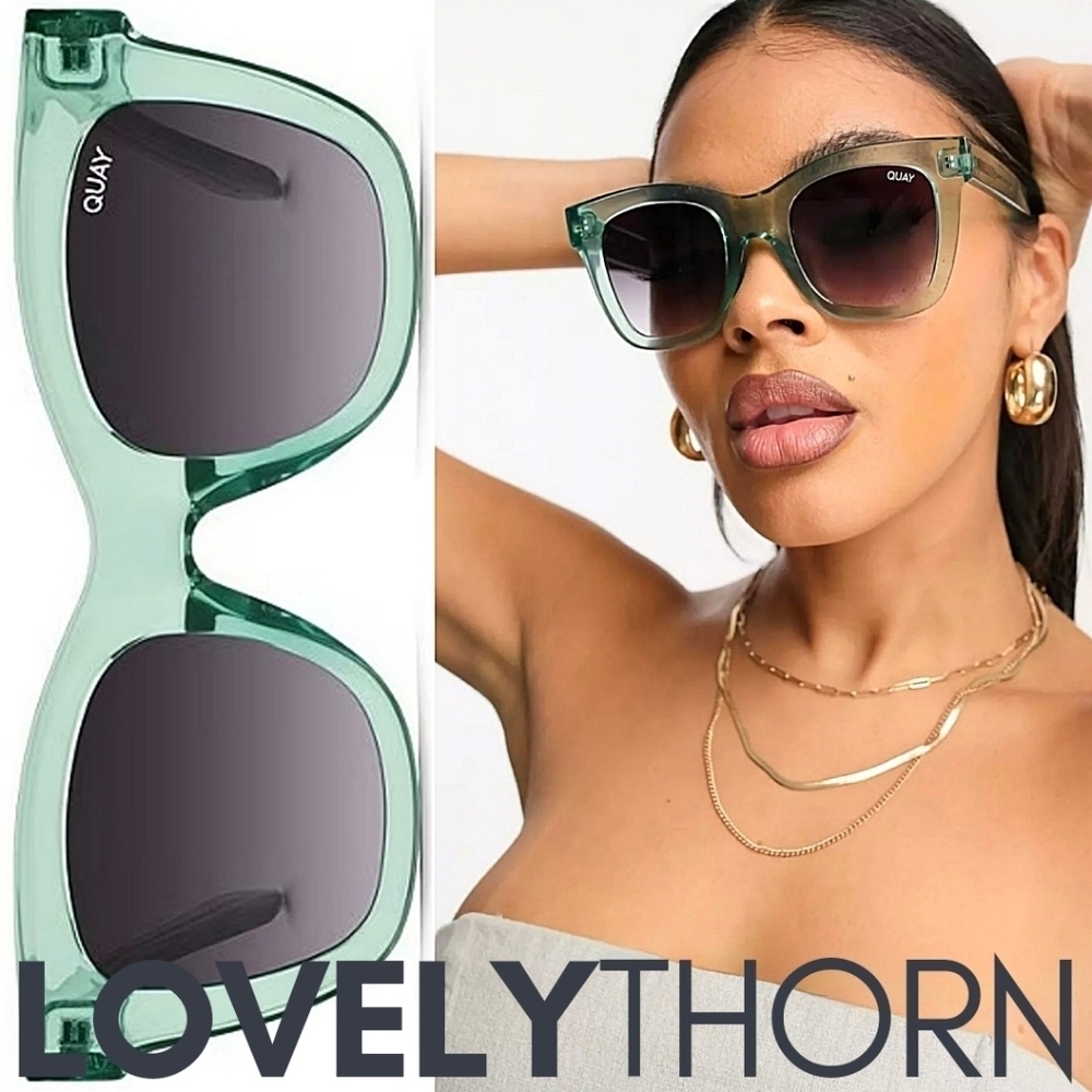 QUAY // ltd ed crystal mint frame brown smoke fade lens wayfarer sunglasses